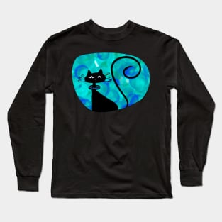 Atomic Age Cat (Blue) Long Sleeve T-Shirt